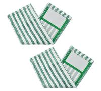 Générique Lot de 2 Lingettes de Balai Plates en Microfibre Réutilisables Vert Foncé, Recharge pour Balai à Franges Libman, Absorbantes et Lavables, Adaptées Nettoyage Humide et Sec