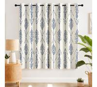 Générique Lot de 2 Rideaux Opaques et occultants - Diamond Arrow Lines Geometric Blue Cream Pattern Modern Simple - pour Ferme, Salon, Chambre à Coucher - 132 x 214 CM cm