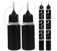 Générique Lot de 20 Flacons Applicateurs à Aiguille de 10ml en Plastique Noir, Facile à Presser Contrôle Précis Colle Liquide, pour Bricolage et DIY