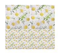 Générique Lot de 20 Serviettes en Papier Marguerite, Motifs Floraux Rétro, 33 X 33 Cm, Décorations pour Goûter et Fêtes, Serviettes de Table Jetables pour Anniversaires et Mariages