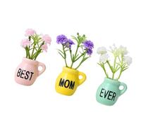 Générique Lot de 3 aimants pour réfrigérateur, Vase en céramique avec Fleur Artificielle, Petits Pots de, Aimant pour réfrigérateur, Cuisine, Bureau, aimants pour réfrigérateur