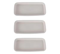 Générique Lot de 3 Blanc en Plastique Plateaux Rectangulaires, pour Pots | Usage Balcon et Rebord de Fenêtre, Fond Antidérapant, pour Bonsaï et Godets