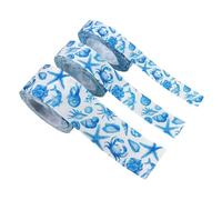 Générique Lot de 3 Rubans Grosgrain Bleu Marine à Fil Métallique, Ruban de Satin Épais 10mm à 38mm, Thème Océan pour Décoration Mariage et Maison, Longueur Généreuse