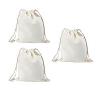 Générique Lot de 3 Sachets en Coton Beige Cordon, Paquet D'emballage Réutilisables pour Bonbons et Bijoux, pour Fêtes et Rangement