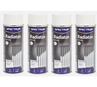 Générique Lot de 4 Bombes Blanc Brillant - SPECIAL RADIATEUR - 400ml - Bombe Peinture Aérosol - Séchage rapide - 262