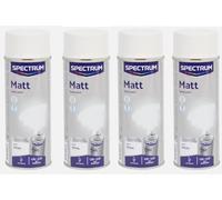 Générique Lot de 4 Bombes Blanc Matt - 400ml - Bombe Peinture Aérosol - Séchage rapide - 808