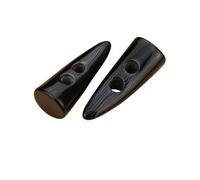 Générique Lot de 5 Boutons de Boucle en Corne de résine à 2 Trous, Accessoire de Couture for Bricolage, Compatible avec vêtements, Manteau, Veste, Blazer, Pull, Sac, boîte(Ash Black,35mm)