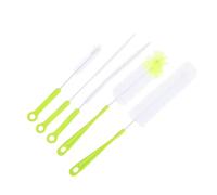 Générique Lot de 5 Brosses à Bouteille Vertes à Poignée Longue en Pp et Fil D'acier, Efficaces et Pratiques pour Nettoyer Biberons et Blenders