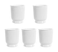 Générique Lot de 5 Pots de Fleurs à Réserve d'eau, Jardinières et Pots de Jardin avec Réservoir Intégré pour La Culture Hydroponique et La Terre, Idéaux Pou, Blanc 10.8x12cm