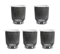Générique Lot de 5 Pots de Fleurs à Réserve d'eau, Jardinières et Pots de Jardin avec Réservoir Intégré pour La Culture Hydroponique et La Terre, Idéaux Pou, Gris 12x14.5 Cm