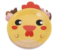 Générique Lot de 50 Assiettes en Carton Jetables Thème Ferme Animaux de Dessin Animé, Forme Originale, Matériau Épais, pour Fête D'anniversaire et Célébrations