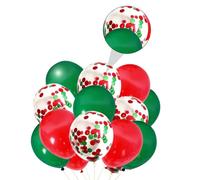 Générique Lot de 50 Ballons en Latex Rouge et Vert 12 Pouces Confettis Décoratifs pour Fête, pour Décorer Arbres et Porte D'entrée