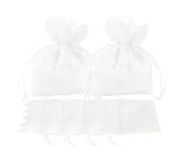 Générique Lot de 6 Sachets Présent Invites Mariage en Tissu Blanc pour Décor et Rangement de Bonbons, pour Festival Wrapping et Anniversaire