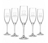 Générique Lot de 6 Verres à Vin Gravés Personnalisables 315 ml - Gravure Laser Durable - Motifs au Choix - Idée Cadeau Anniversaire, Mariage, EVJF, Fête, Fin d’Année (Coeur)