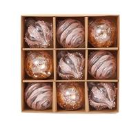 Générique Lot de 9 décorations de Noël à suspendre transparentes et pailletées, boules incassables pour décoration de Noël (Rose Gold, A)