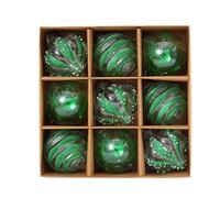 Générique Lot de 9 décorations de Noël à suspendre transparentes et pailletées, boules incassables pour décoration de Noël (Green, A)