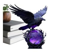 Générique Lumière du Corbeau | Déco Maison Vintage Gothique Résine,Figurine Corbeau Lampe De Bureau Décoration De Pièce,Pour Salon Bureau Table De Chevet Armoire Étagère Fête Anniversaire