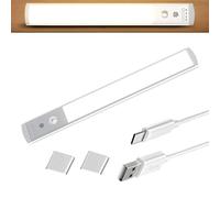 Générique Lumieres de Placard avec Detecteur de Mouvement - Barre Lumineuse LED sans Fil sous Meuble - Lampe Rechargeable Aimantée Pour Étagère Couloir Cuisine Mur Bureau Chambre Séjour Escalier