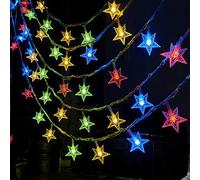 Générique Lumières Étoiles,20 LED Lumières Extérieures en Étoiles | Guirlande Lumineuse Décorative pour Mur Fenêtre Plafond Chambre Arbre Fêtes Intérieur Noël Tente