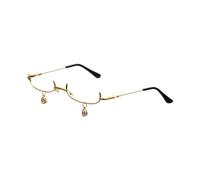 Générique Lunettes de jeu de rôle, monture dorée à la mode, pour Cosplay, Festivals et soirées à thème