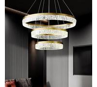 Générique Lustre En Résine D'anneau De Luxe Moderne For Salon Restaurant Pendentif Lumière Chambre LED Plafonnier Maison Luminaires D'intérieur(A-D80X60X40CM,Warm light)