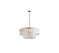 Générique Lustre moderne, Art déco 2-5 couches Murano LED à intensité variable lustre rond ovale lampes suspendues Suspension Luminaire Lampen for salon(Dimmable,50cm 2 layer)