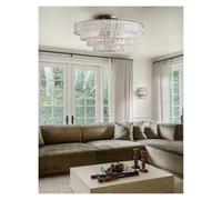 Générique Lustre moderne, Art déco 2-5 couches Murano LED à intensité variable lustre rond ovale lampes suspendues Suspension Luminaire Lampen for salon(Dimmable,90cm lamp)