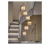 Générique Lustre moderne, Série de marbre Dimmable LED modifiable or Chrome Lustre éclairage Suspension Luminaire Lampen for salle à manger(Warm,6 light)