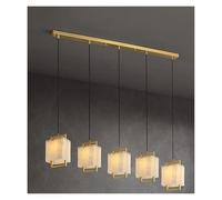 Générique Lustre moderne, Série de marbre Dimmable LED modifiable or Chrome Lustre éclairage Suspension Luminaire Lampen for salle à manger(Dimmable,5 light)