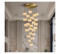 Générique Lustre moderne, Série de marbre Dimmable LED modifiable or Chrome Lustre éclairage Suspension Luminaire Lampen for salle à manger(White,24 light)