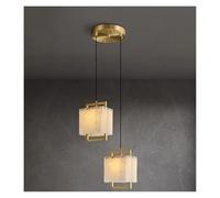 Générique Lustre moderne, Série de marbre Dimmable LED modifiable or Chrome Lustre éclairage Suspension Luminaire Lampen for salle à manger(Neutral,2 light)