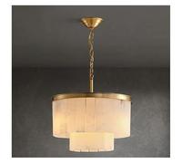 Générique Lustre moderne, Série de marbre Dimmable LED modifiable or Chrome Lustre éclairage Suspension Luminaire Lampen for salle à manger(White,45cm)