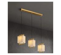 Générique Lustre moderne, Série de marbre Dimmable LED modifiable or Chrome Lustre éclairage Suspension Luminaire Lampen for salle à manger(White,3 light)