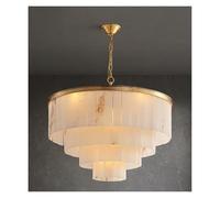 Générique Lustre moderne, Série de marbre Dimmable LED modifiable or Chrome Lustre éclairage Suspension Luminaire Lampen for salle à manger(White,80cm)