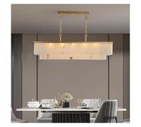 Générique Lustre moderne, Série de marbre Dimmable LED modifiable or Chrome Lustre éclairage Suspension Luminaire Lampen for salle à manger(White,L80cm)