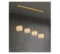 Générique Lustre moderne, Série de marbre Dimmable LED modifiable or Chrome Lustre éclairage Suspension Luminaire Lampen for salle à manger(White,4 light)