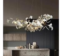 Générique Lustre Suspendu En Forme De Feuille Ginkgo, Design Moderne, Luminaire Décoratif Plafond, Idéal For Une Salle À Manger, Un Salon,Lampes suspendues(White Light,Long 120cm)