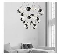 Générique Lustres, Modern Simple living room chandelier indoor lighting Ceiling lamp hanging light led Chandeliers for lightin(Black40 60 80cm,Remote)
