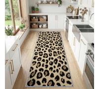 Générique Luxe Tapis de Cuisine Long 60 x 120 cm Motif Animalier Léopard Tapis Cuisine Devant Evier Antidérapant & Lavable, Descente de Lit, Paillasson Interieur, pour Couloir, Jaune