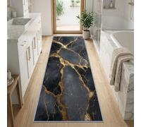 Générique Luxe Tapis de Cuisine Long 60 x 240 cm Abstrait Luxueux Texture De Marbre Tapis Cuisine Devant Evier Antidérapant & Lavable, Descente de Lit, Paillasson Interieur, pour Couloir, Gris