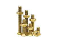 Générique M2 M2.5 M3 M4 M5 M6 Laiton Cuivre 2 en 1 Tête Plate Boulon Écrou Ensemble Combinaison Vis À Tête Fraisée Cruciforme Écrous Hexagonaux(M6x20mm-5Sets)