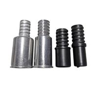 Générique Manche de Balai-brosse de Rechange à Embout Fileté, Accessoire pour Balai-serpillère, Embout à Poussière, Pratique pour La Maison, Tête Universelle à, Black Silver 4pcs