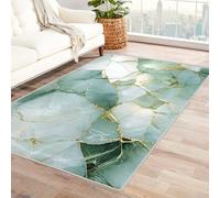 Générique Marbre Vert Tapis Chambre Cuisine Bureau 160x230cm, Antidérapant Tapis Texture Abstraite Poil Ras Doux Lavable en Machine pour Decoration Maison X-N10