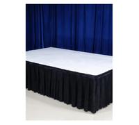 Générique Mariage Fête Scène Événement Décoration Rouge Jupe de Table | Tissu Drapé Magnétique en Soie Glacée, Finition Brillante pour Banquet et Réception(Black,L 10m W 30cm)