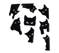Générique Marque-Pages magnétiques 8 Signets réutilisables Chat Noir | Marque-pages Animaux pour les Amateurs de Livres pour ibliothèque, Pages, Manuels, Documents, Journaux, Femmes,