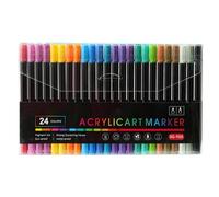 Générique Marqueurs de coloriage - Stylos à, ensemble de marqueurs acryliques, fournitures d'art imperméables, pointe de pinceau, surligneur de dessin, 24/36 couleurs pour, étudiants,