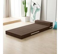 Générique Matelas De Camping Double, Matelas Simple Pliable 5cm 8cm 10cm avec Housse Lavable, Matelas Pliable avec Oreiller Portable pour Voyage, Invités Et Maison,Marron,200 * 60 * 8cm