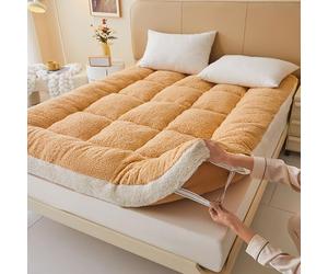 Générique Matelas De Sol Japonais, Matelas De Sol Moelleux Et Doux, Futon Portable Enroulable avec Sangle De Fixation élastique pour Dortoir(Yellow,90x200cm)