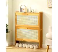 Générique Meuble à Chaussures autoportant en rotin synthétique avec 2 tiroirs rabattables et étagères pour entrée, Couloir ou Chambre (A)