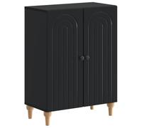 Générique Meuble de Rangement de Salle de Bain Noir, Design Gain de Place | Bois d'ingénierie,poignées métal,portes pivotantes 90°,profil fin,fixation murale incluse